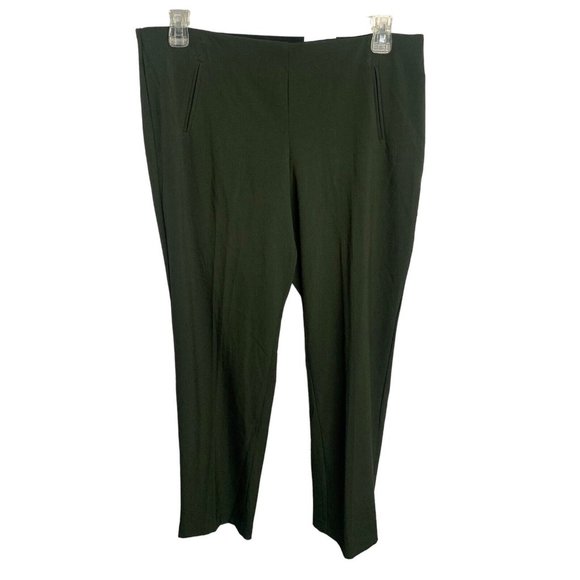 Style & Co Dress Pants Womens 16P Green Straight Leg Tummy Control Comfort Waist - Picture 1 of 7